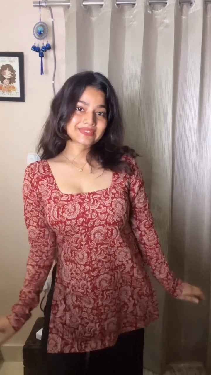 Elegant Ethnic Vibes ✨ | Red Printed Kurti Look