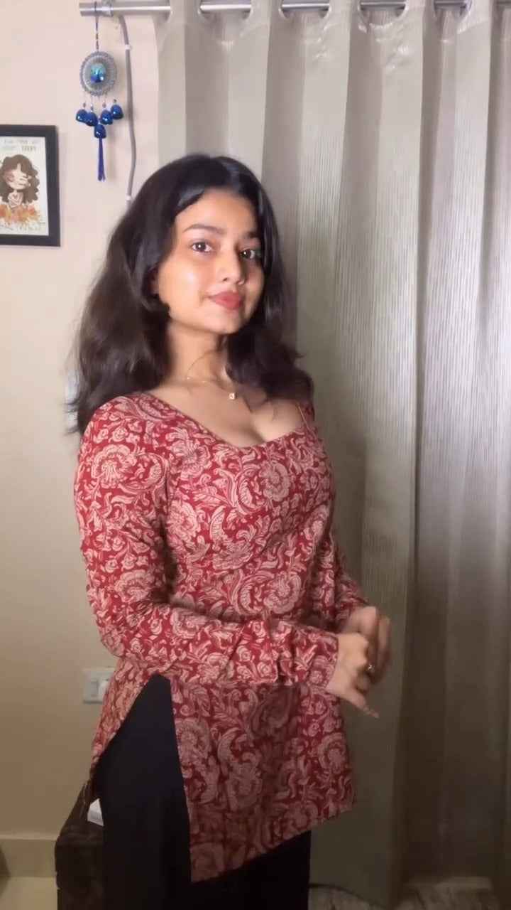 Elegant Ethnic Vibes ✨ | Red Printed Kurti Look