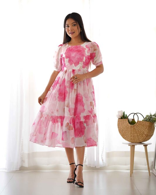 Organja Silk One Piece Dress Fully Stitched Ready To Wear
