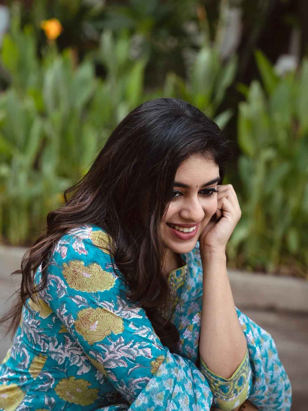 Ethnic Indian Wear Elegant Blue Floral Cotton Suit for Women