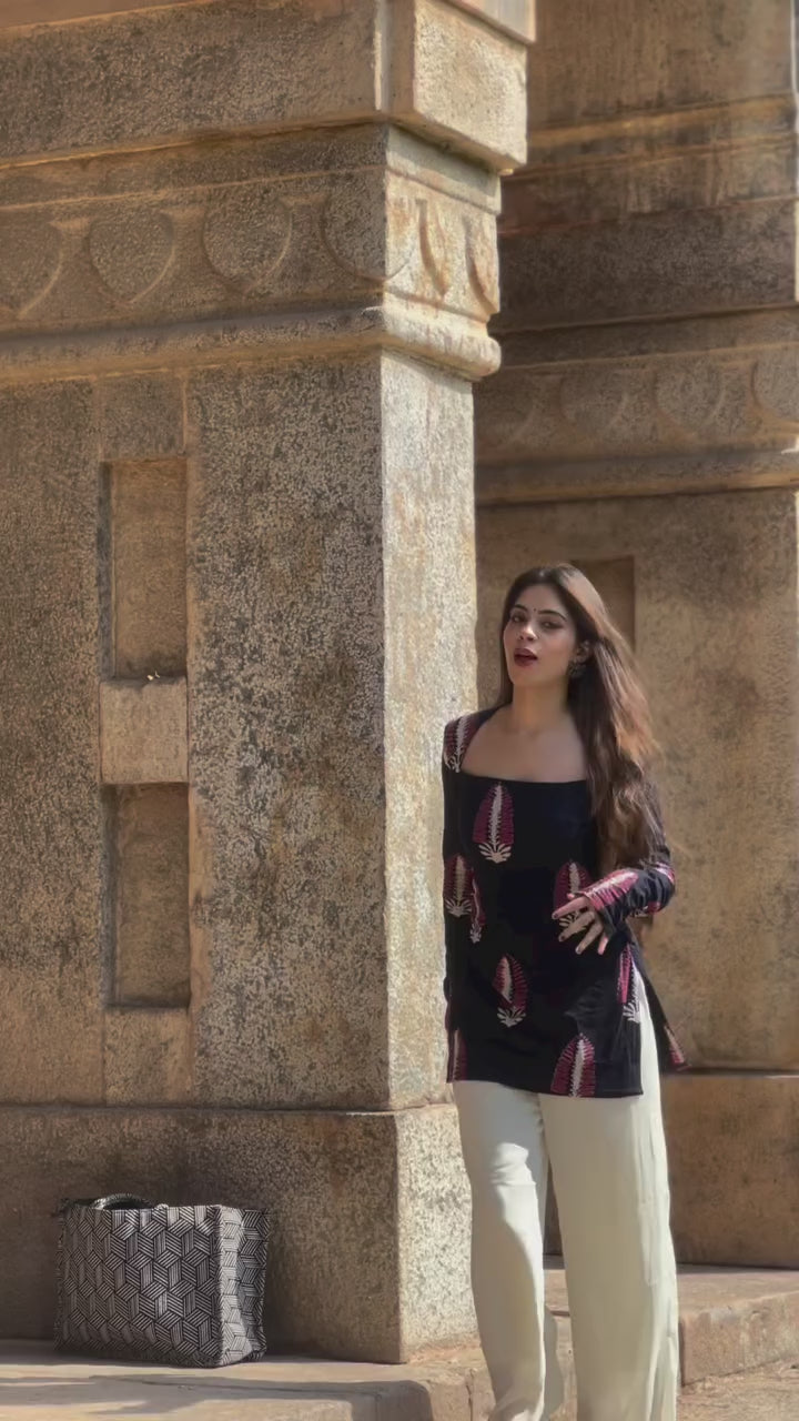 Block printed kurti or short top