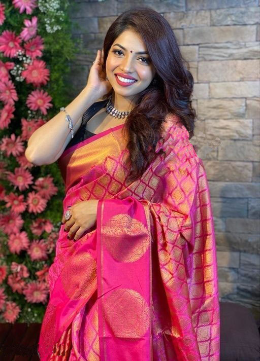 Silk Fabric Wedding Wear Pink Color Fancy Weaving Work Saree | Party wear  sarees, Soft silk sarees, Saree designs