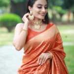 Orange Banarasi Lichi Soft Silk Stylish Designer Saree - Saree Vale 5