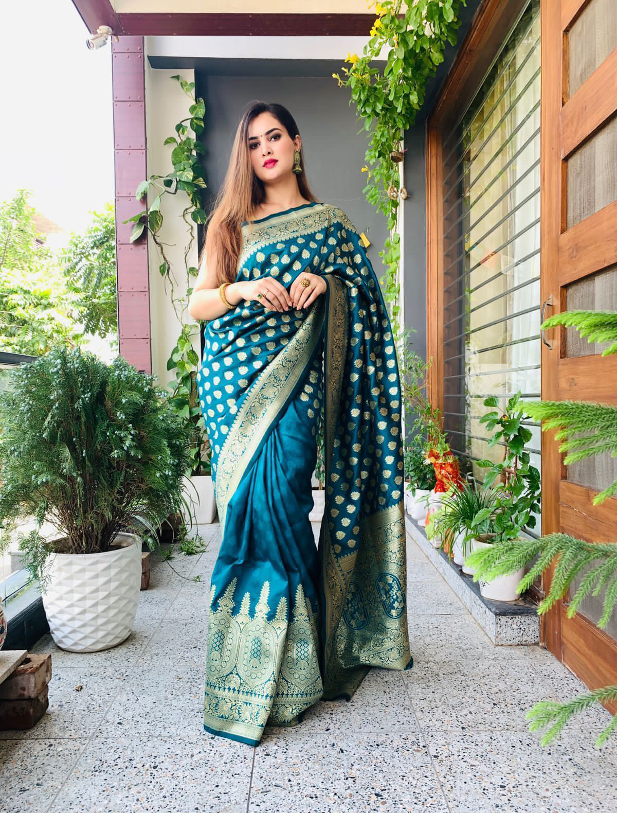 Pure Silk and Pure Zari Weaving Jacquard Saree By Saree Vale