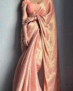 Peach Colour Pure Soft Semi Silk Saree By Saree Vale