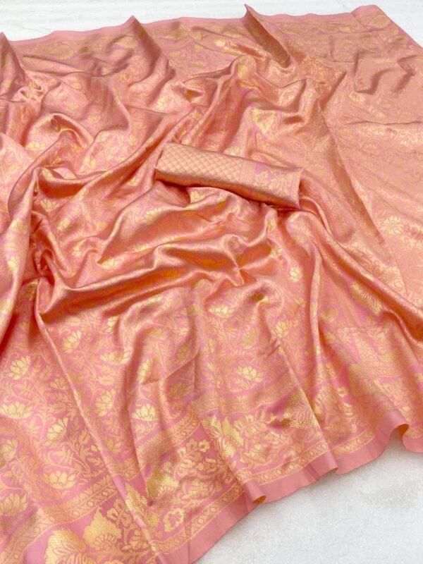 Peach Colour Pure Soft Semi Silk Saree By Saree Vale